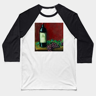 Wine Bottle with Grapes Baseball T-Shirt